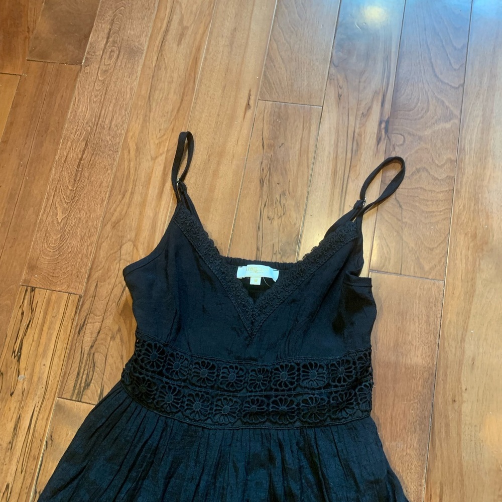 Black Maxi Dress with Lace Details size medium By rebellion new without tag - Picture 4 of 6